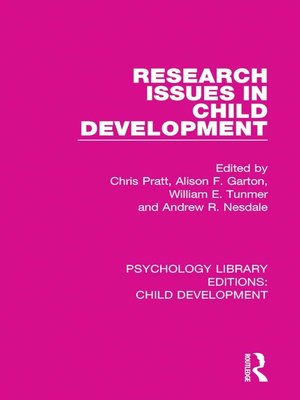 cover image of Research Issues in Child Development